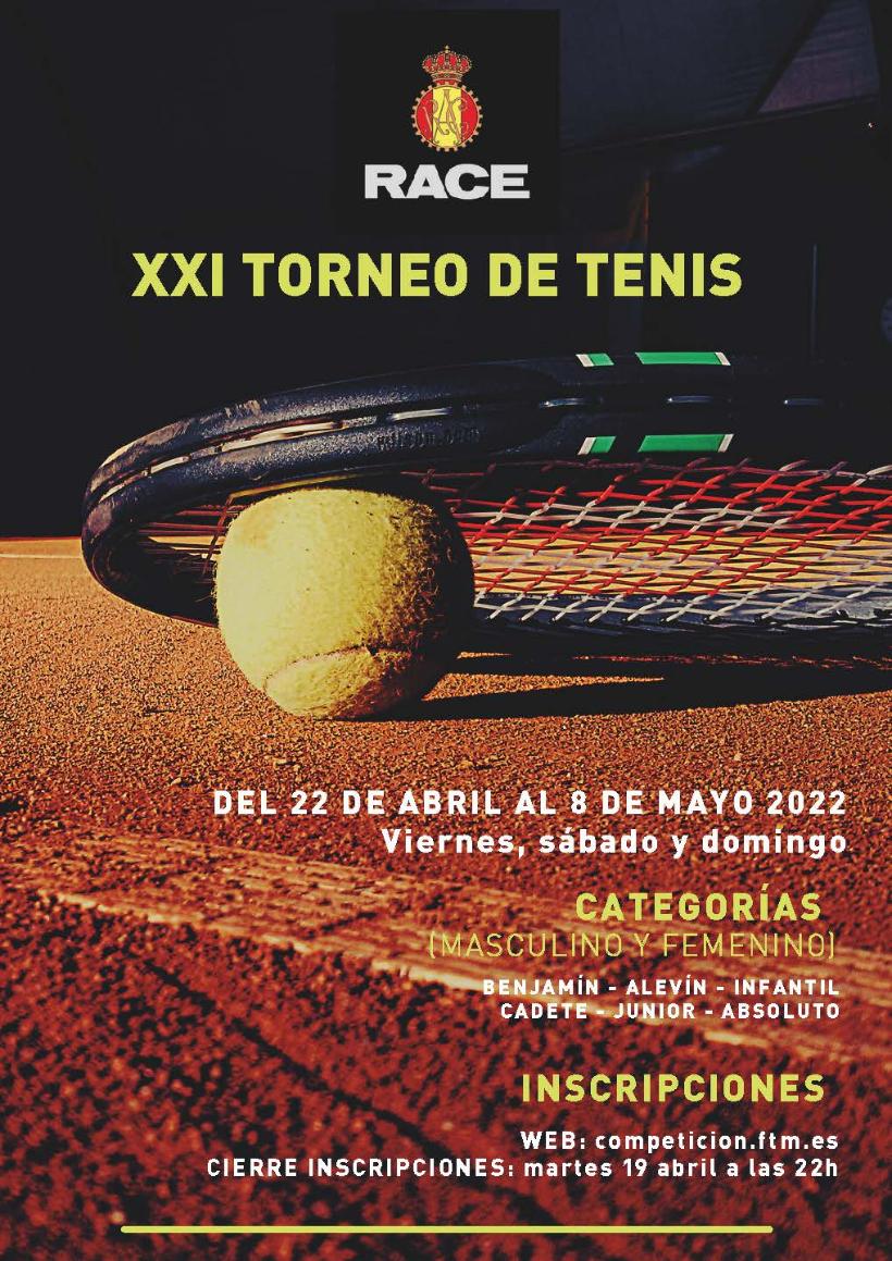 cartel torneo tenis race